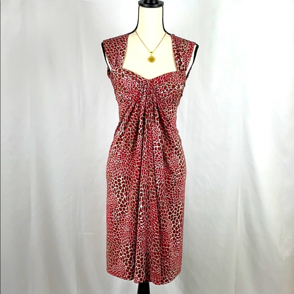 BCBG MaxAzria Fitted Stretchy Fabric Printed Dress